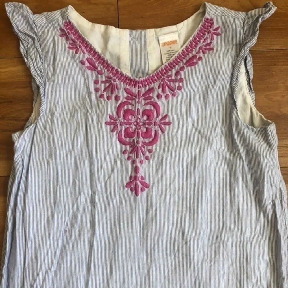 Gymboree Floral Medallion Striped Dress sz 8